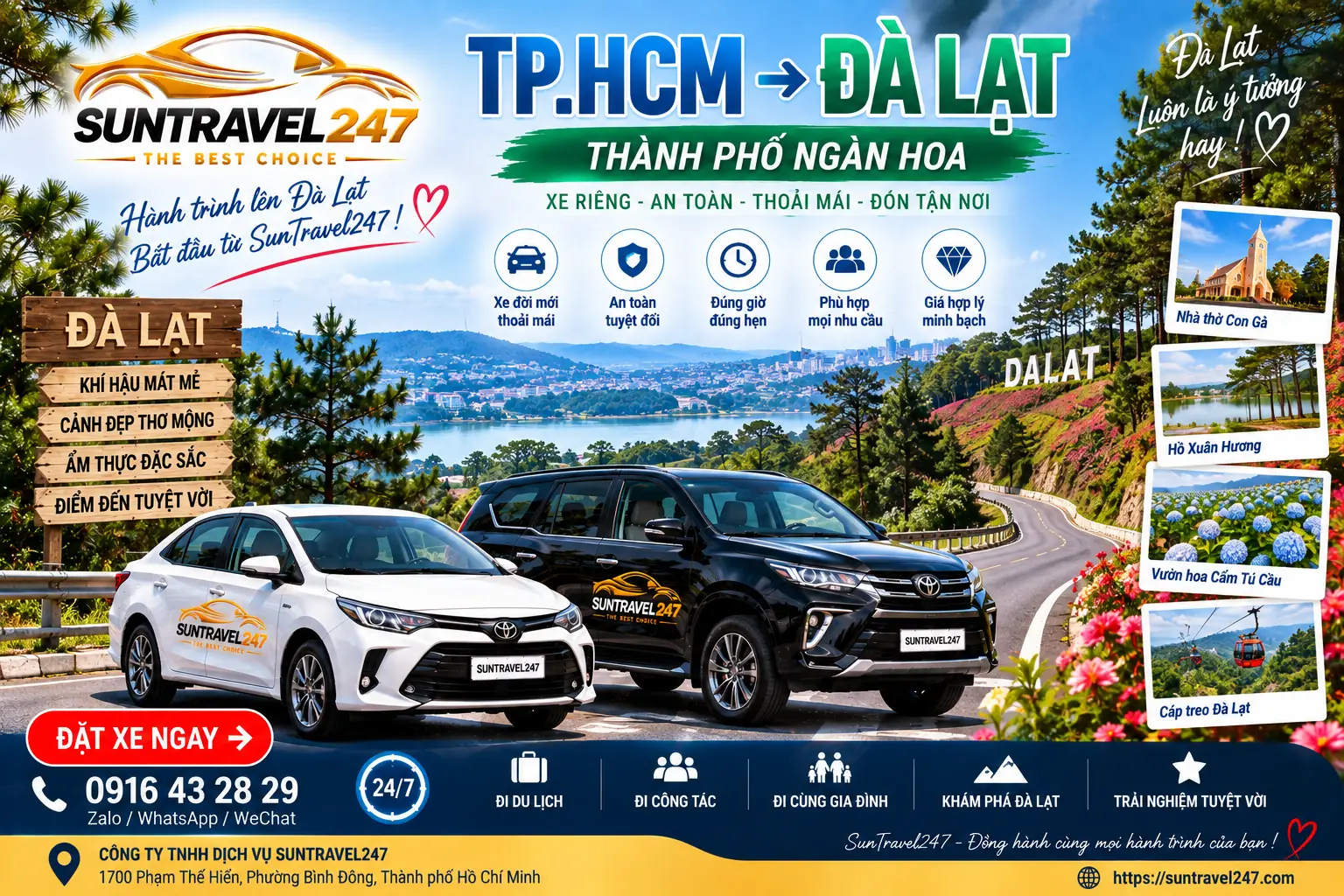 Thuê xe TP.HCM đi Đà Lạt – SunTravel247