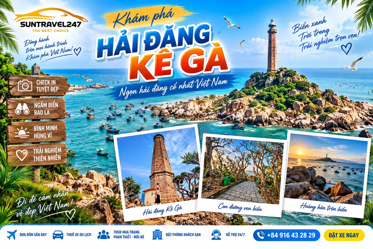 Hải Đăng Kê Gà - điểm đến khi thuê xe đi Mũi Né