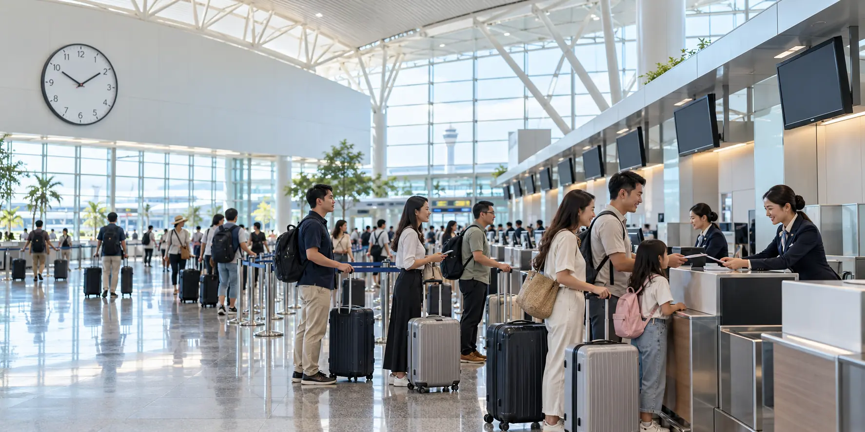 Ra sân bay trước mấy tiếng - quầy làm thủ tục sân bay Tân Sơn Nhất