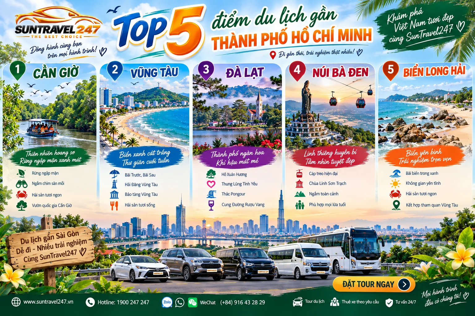 Top 5 điểm du lịch gần Thành phố Hồ Chí Minh cùng SunTravel247