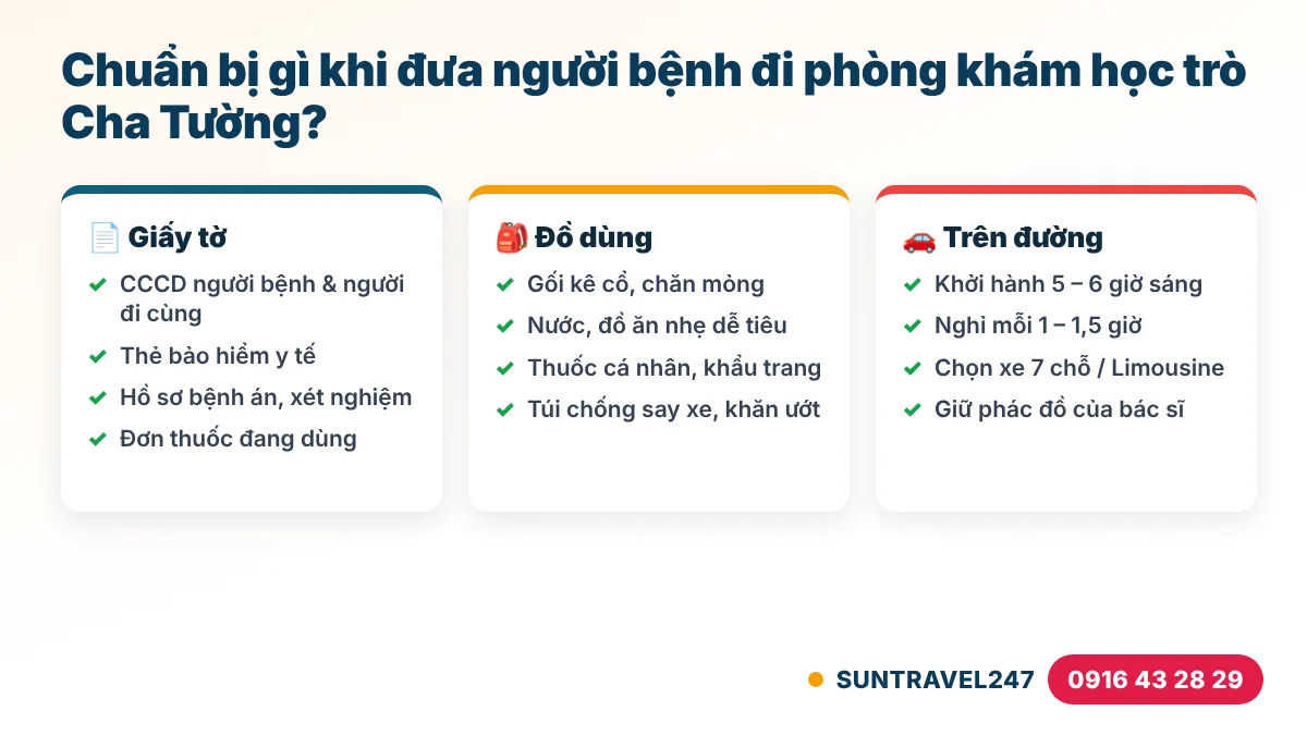 Kinh nghiệm chuẩn bị khi đưa người bệnh đi phòng khám học trò Cha Tường