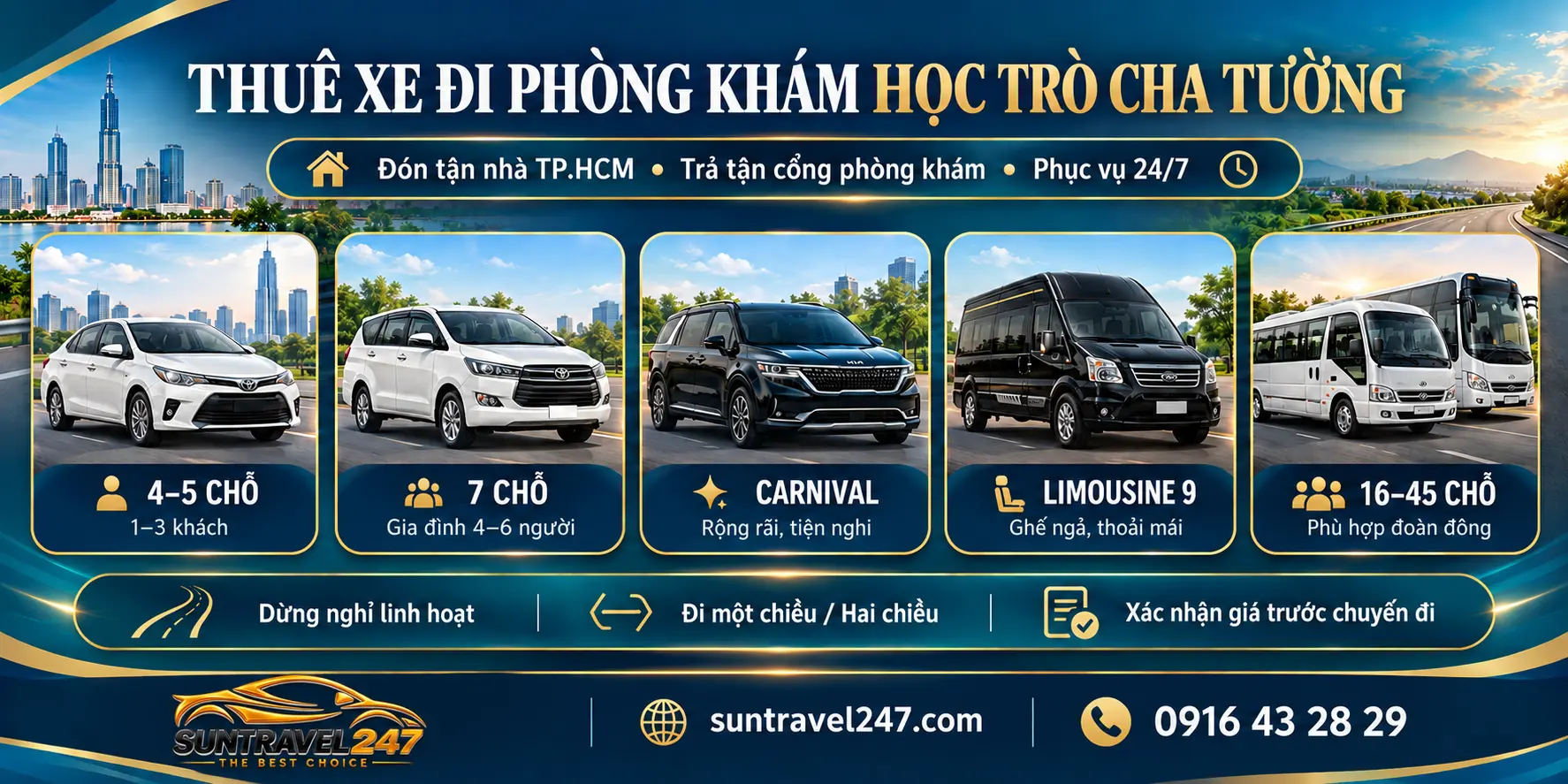 thue xe di phong kham hoc tro cha tuong 1